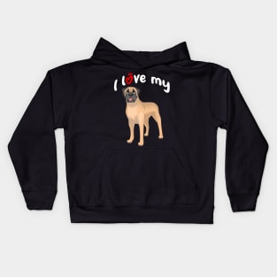 I Love My Bullmastiff Dog Kids Hoodie